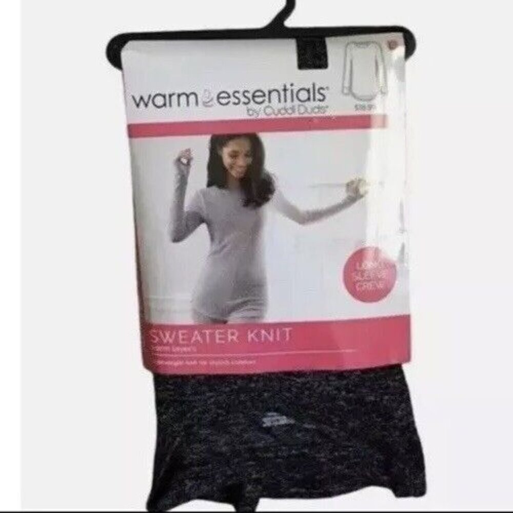 Warm Essential by Cuddi Duds Women's Sweater Knit Crewneck Thermal Top  Small